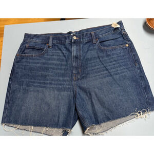 NEW NWT Old Navy Sz 16 Women High-Rise Cut Offs Jean Shorts Dark Wash Denim2844